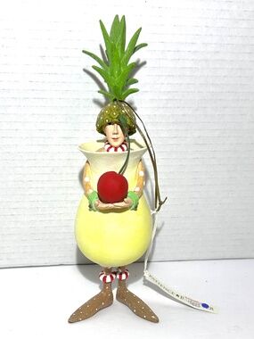 Patience Brewster Peter Colada 10” tall Anthropomorphic Cocktail Ornament No Box